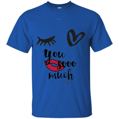 I Love You So Much Eye Heart Lip Summer Shirt Royal