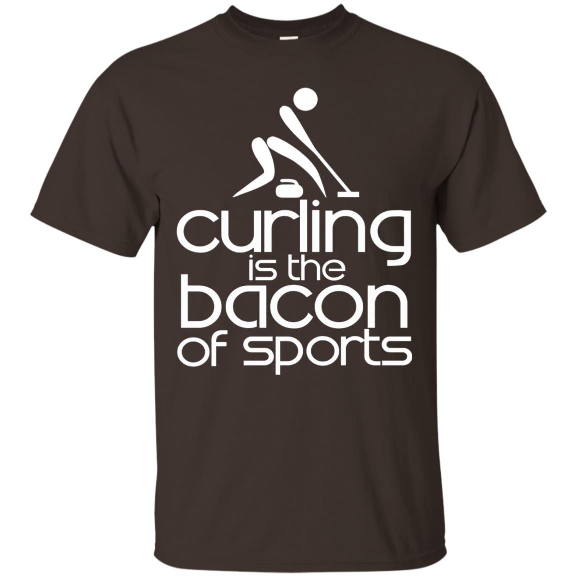 Funny Curling Is The Bacon Of Sports T-shirt Dark Chocolate