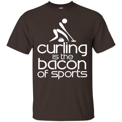 Funny Curling Is The Bacon Of Sports T-shirt Dark Chocolate