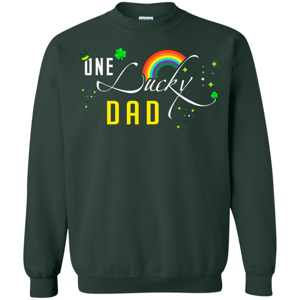 One Lucky Dad St. Patrick_s Day T-shirt Forest Green