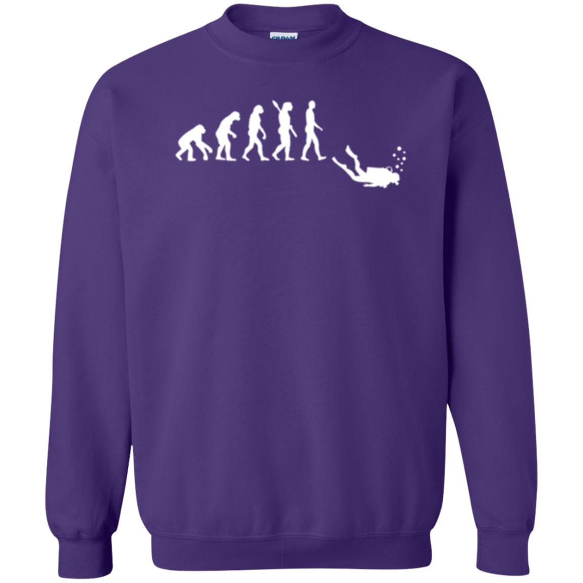 Evolution Of Man Funny Scuba Diving T-shirt Purple