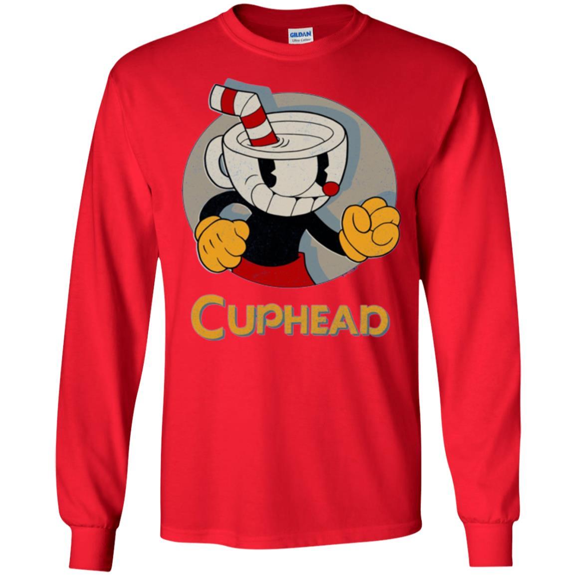 Cuphead Circle Shadow Profile Vintage Graphic T-shirt Red