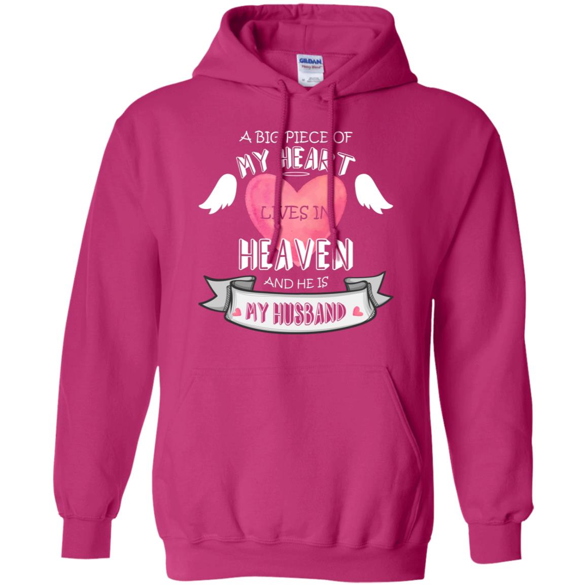 A Big Piece Of My Heart Lives In Heaven And He Is My Husband Shirt Heliconia