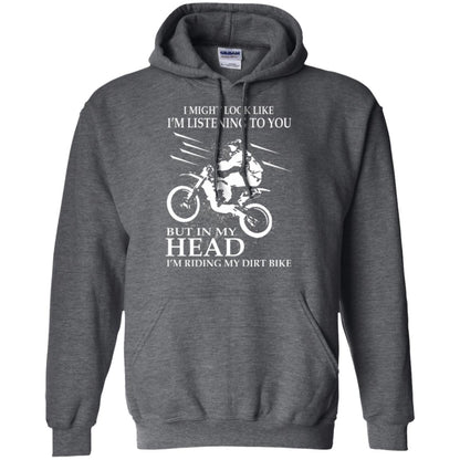 Funny Motocross T-shirt I_m Riding My Dirt Bike Dark Heather