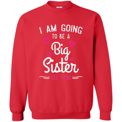 Family T-shirt I Am Going To Be A Big Sister Estimated 2018 Red