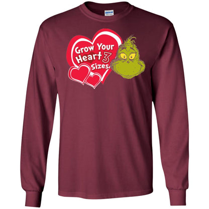 Dr. Seuss Grinch T-shirt Grow Your Heart 3 Sizes Maroon