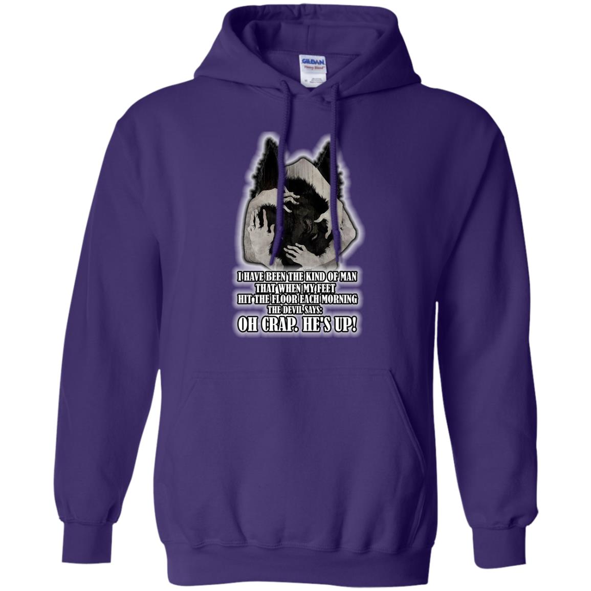 The Devil Say Oh Crap He Is Up Wolf Shirt Purple