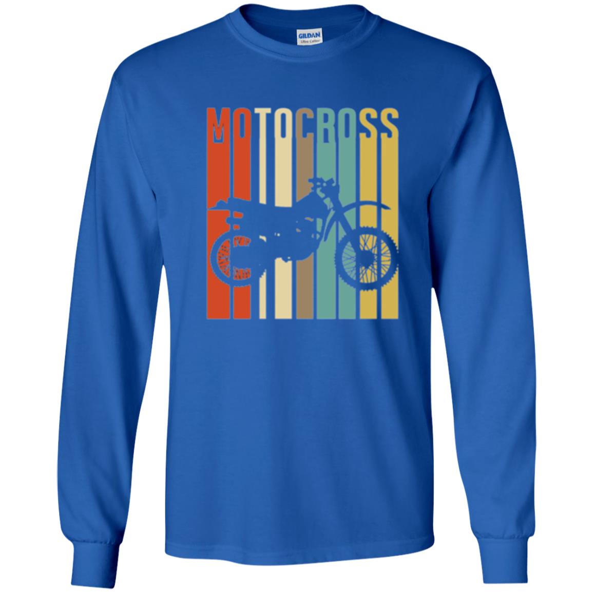Dirt Bike Silhouette T-shirt Cool Vintage Motocross Royal