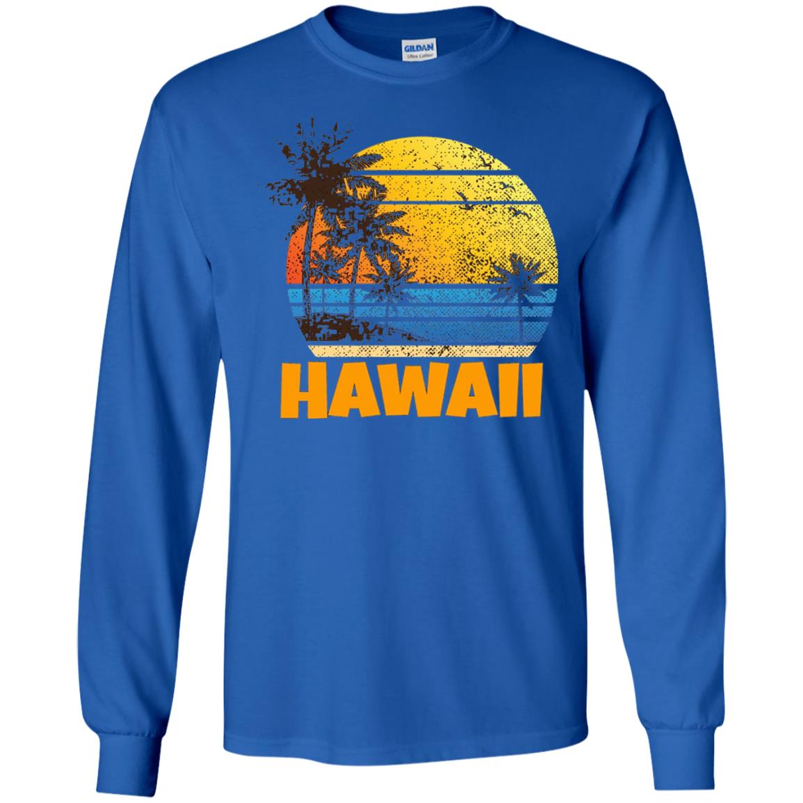 Old School 70_s Hawaiian The Aloha State T-shirt Royal