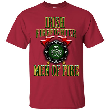 Irsh Firefighter Men Of Fire Irish Fireman Gift Shirt Cardinal