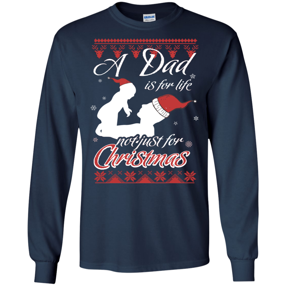 Family T-Shirt A Dad Is For Life Not Just For Christmas Navy