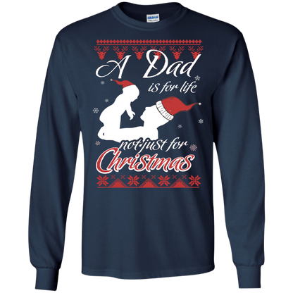 Family T-Shirt A Dad Is For Life Not Just For Christmas Navy