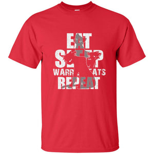 Cat Lover T-shirt Eat Sleep Warrior Cats Repeat