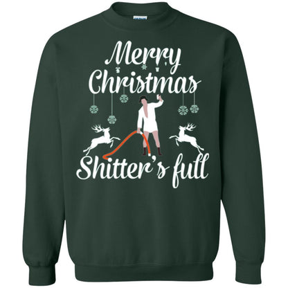 Christmas T-shirt Reindeer Merry Christmas Shitter's Full Forest Green