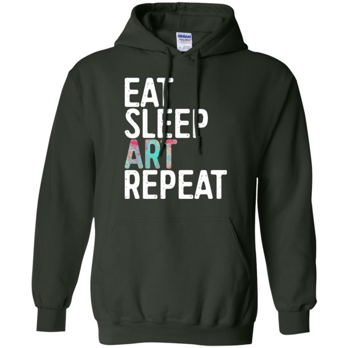 Artist T-shirt Eat Sleep Art Repeat Forest Green