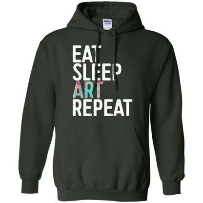 Artist T-shirt Eat Sleep Art Repeat Forest Green