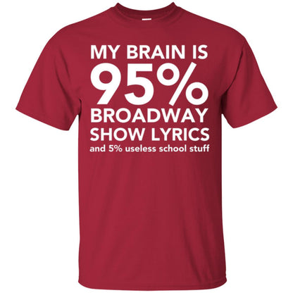 Musical T-shirt My Brain Is 95_ Broadway Show Lyrics And 5_ Useless School Stuff Cardinal