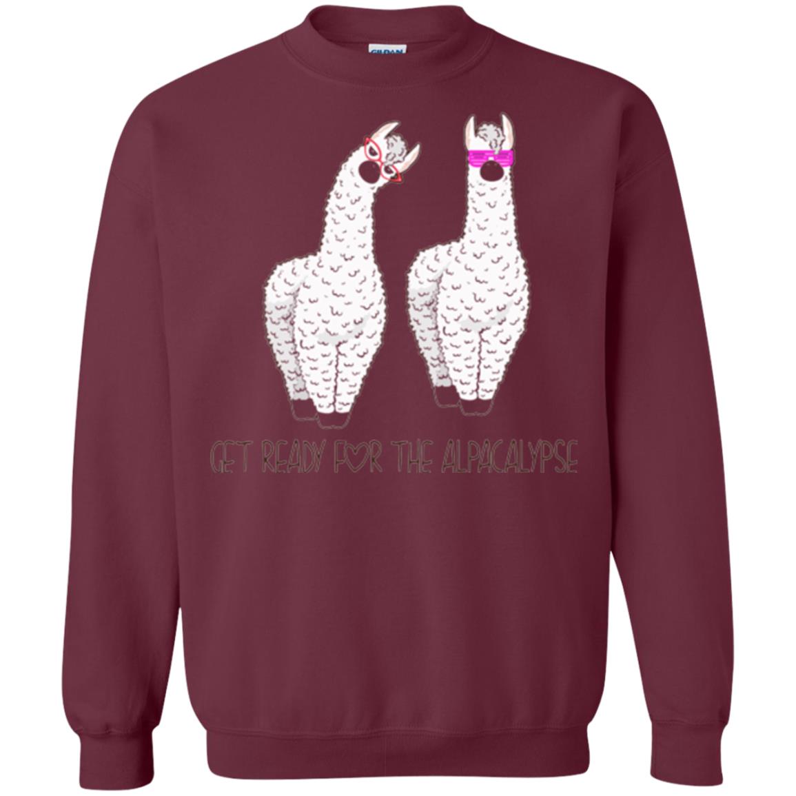 Funny Alpaca T-shirt Get Ready For The Alpacalypse Maroon
