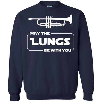 Funny Trumpet Player T-shirt May The Lungs Be With You Navy