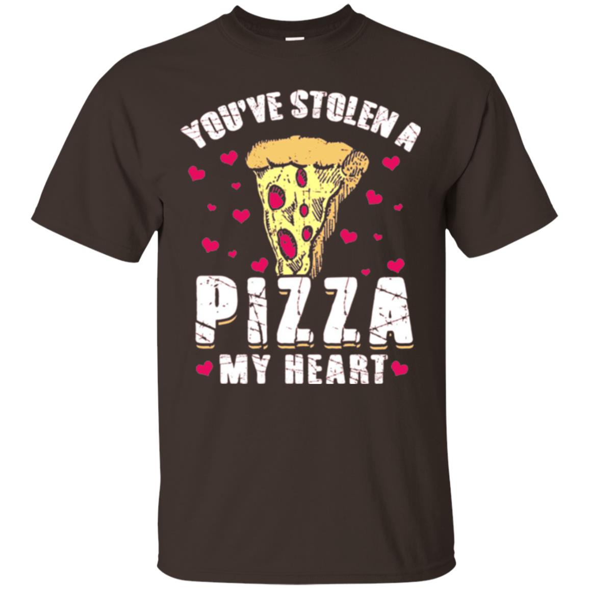 Funny Valentines Day Shirt Food Gift You_ve Stolen Pizza My Heart Dark Chocolate