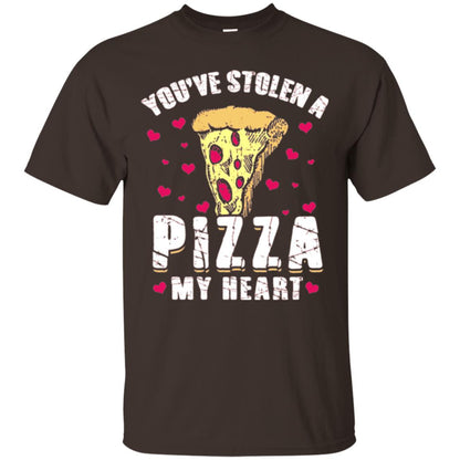 Funny Valentines Day Shirt Food Gift You_ve Stolen Pizza My Heart Dark Chocolate