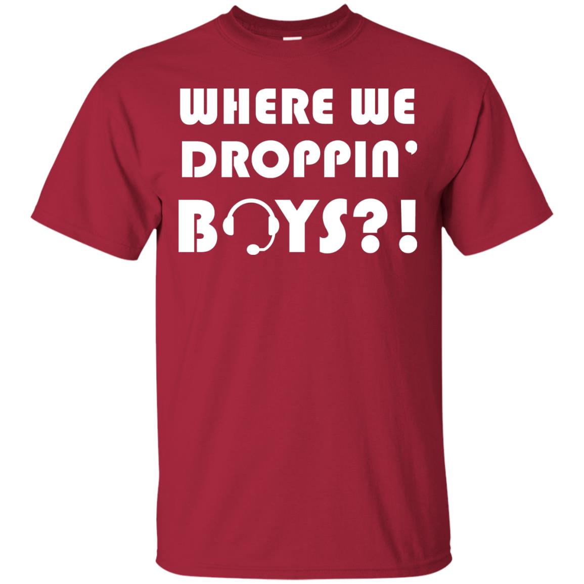 Where We Dropping Boys Gamer Shirt Cardinal