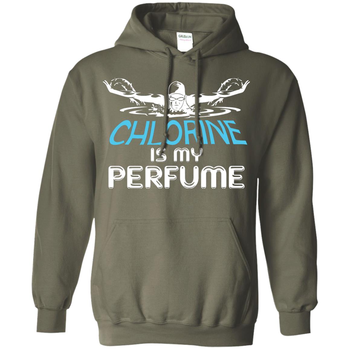 Swimmer T-shirt Chlorine Is My Perfume Military Green