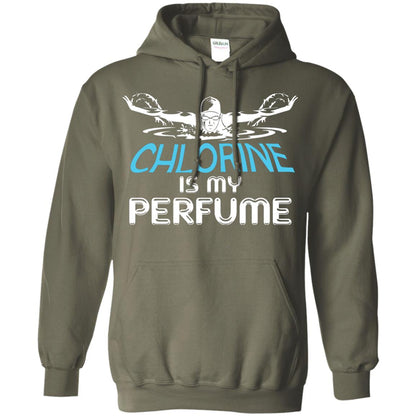 Swimmer T-shirt Chlorine Is My Perfume Military Green
