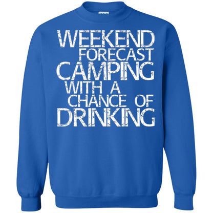 Wine Lovers T-shirt Weekend Forecast Camping Royal