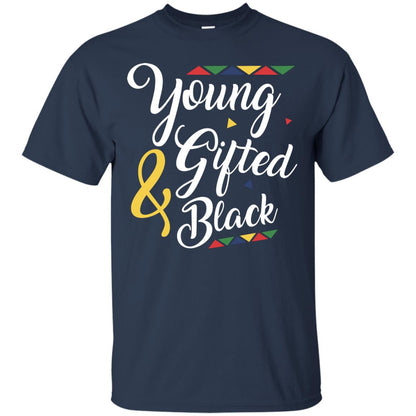 African American T-shirt Young Gifted And Black Navy