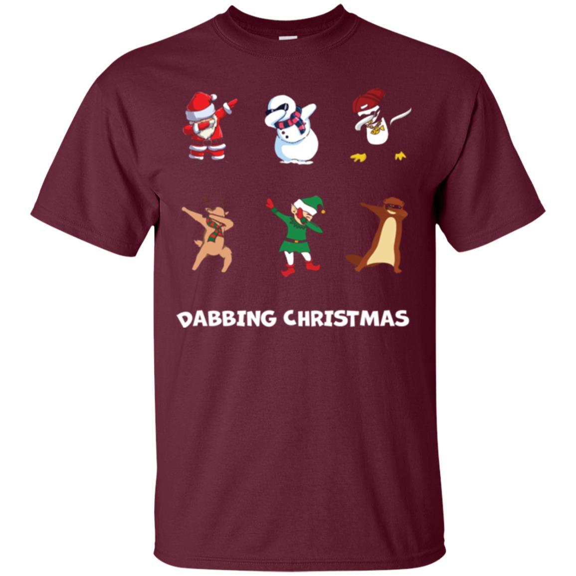 Dabbing Christmas T-shirt Maroon