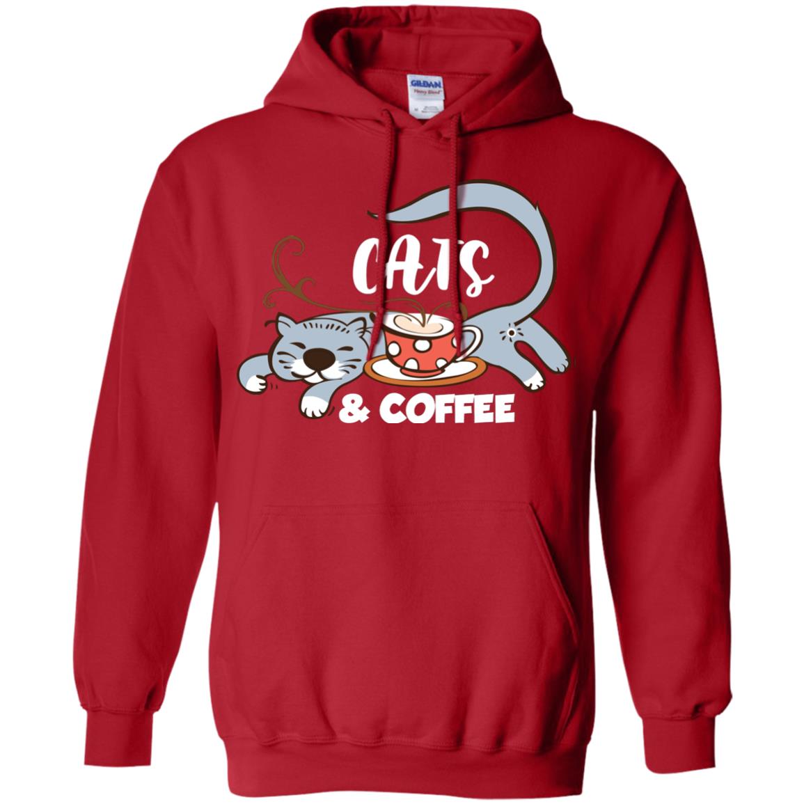 A Good Day Start With Cat And Coffee Cat Lover T-shirt Red