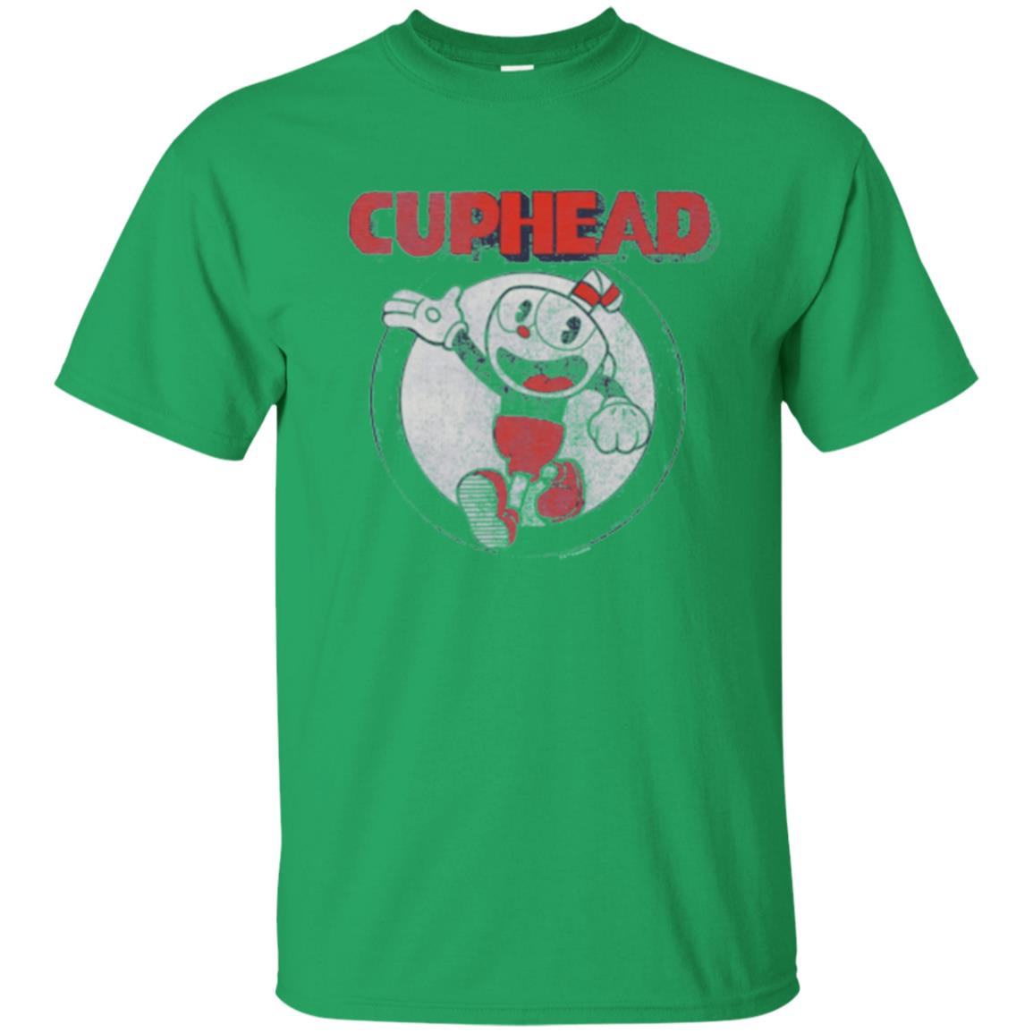 Cuphead T-shirt Cuphead Waving Circle Portrait Irish Green