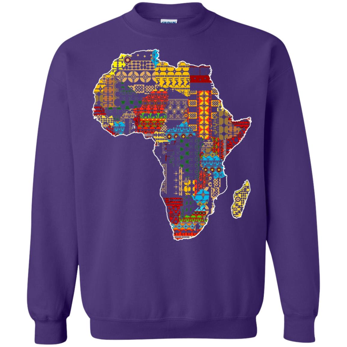 African Pride Traditional Ethnic Pattern Africa Map Shirt Purple