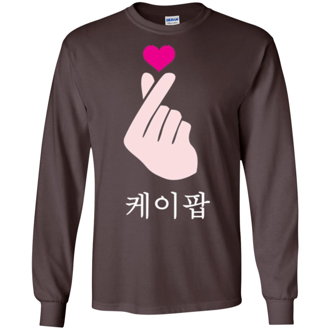 K-pop T-shirt Hand Symbol Cute Korean Music Dark Chocolate