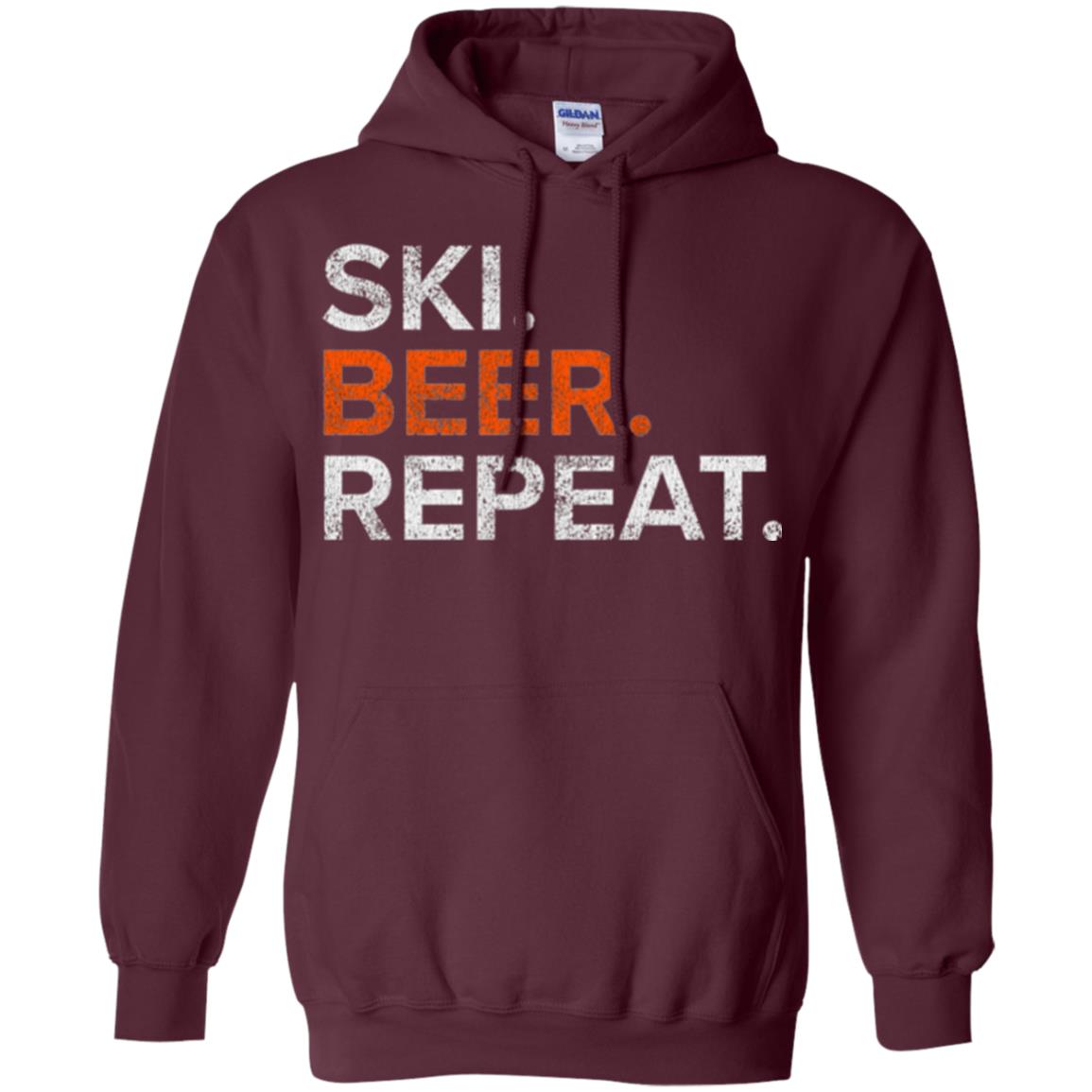 Ski And Beer Lovers T-shirt Maroon
