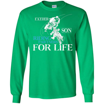 Motocross T-shirt Father Son Riding Partners For Life Irish Green
