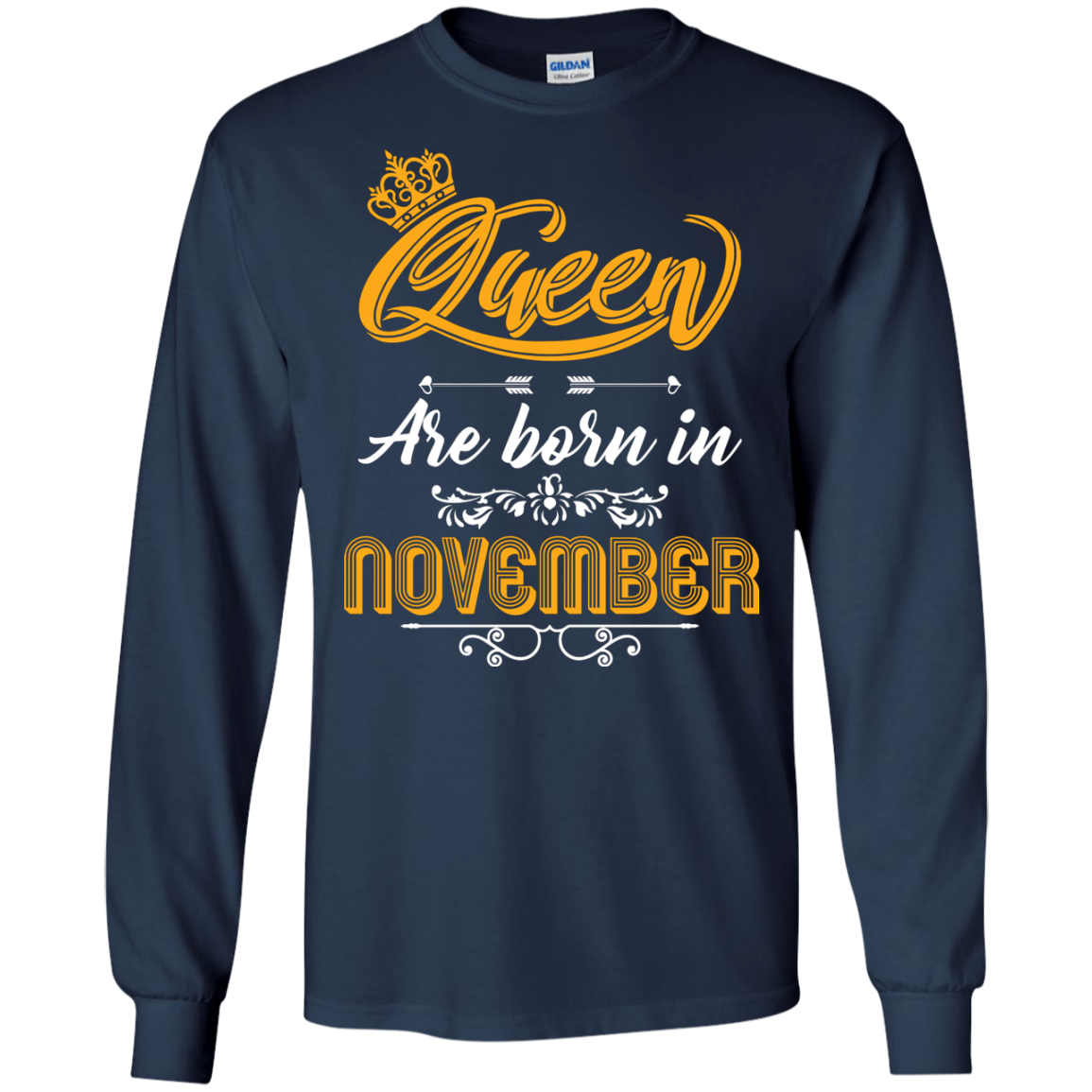 Brithday T-Shirt Queen Are Born In November Navy