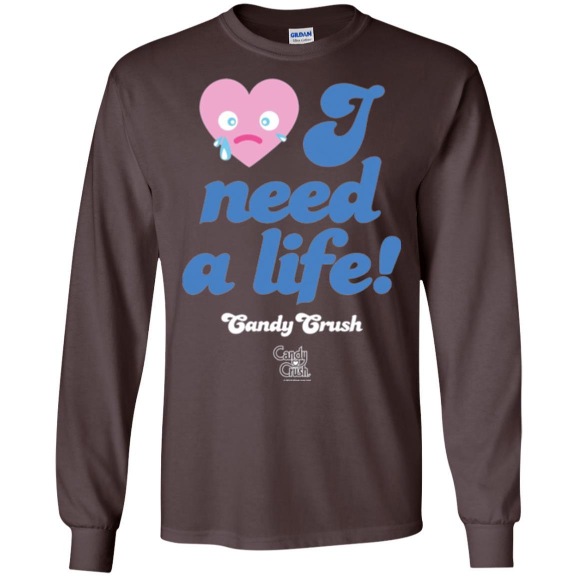 Gamer T-shirt I Need A Life T-shirt Dark Chocolate