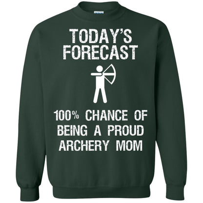 Archery Mom Shirt Forecast Chance Of Being A Proud Archery Mom Forest Green