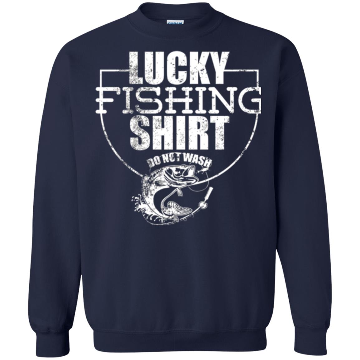 Fisherman T-shirt Lucky Fishing Shirt Do Not Wash Navy