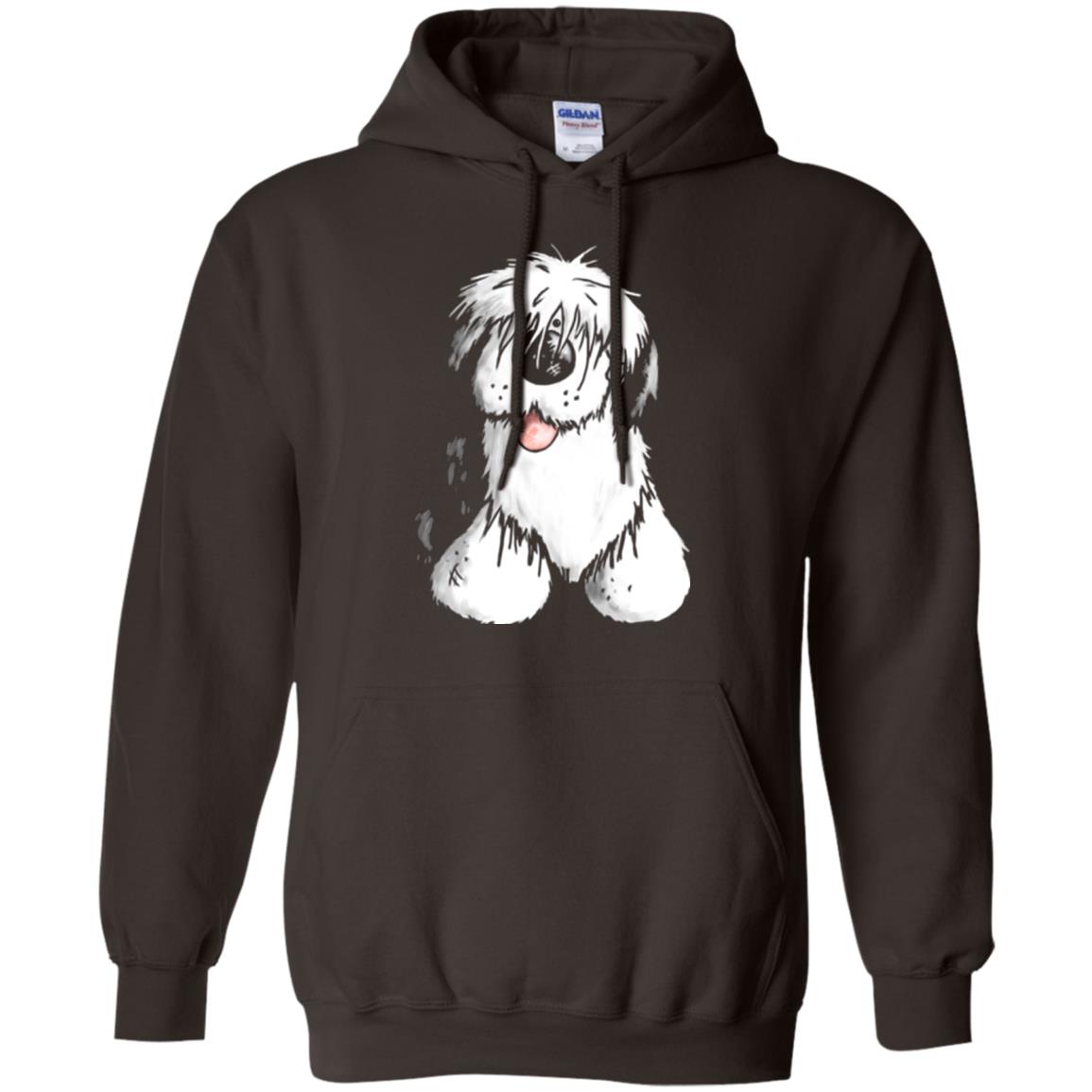 Dog Lover T-shirt Happy Old English Sheepdog Dark Chocolate
