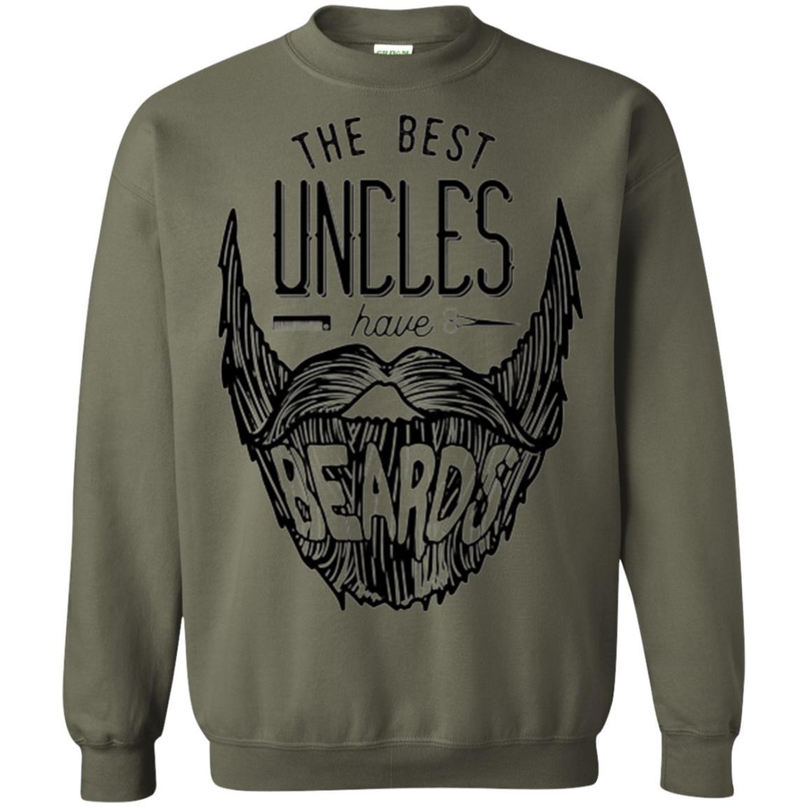 Funny Uncle T-shirt The Best Uncles Have Beards Military Green