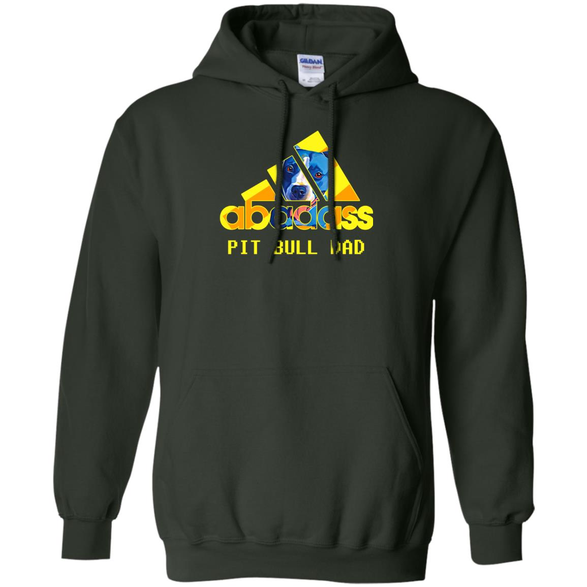 Abadass Pit Bull Dad Daddy Loves Pitbull Shirt Forest Green
