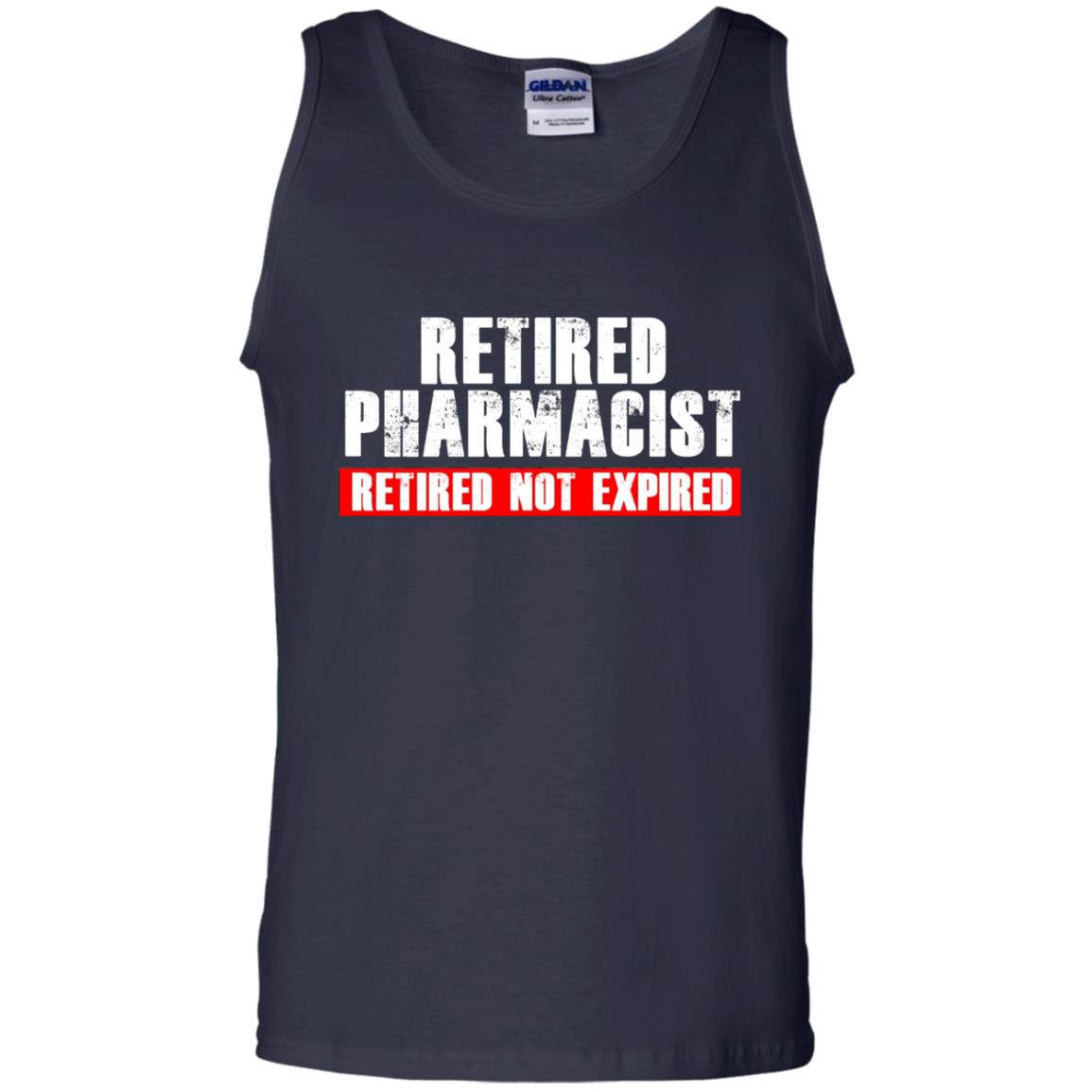 Funny Retired Pharmacist T-shirt Retired Not Expired Navy