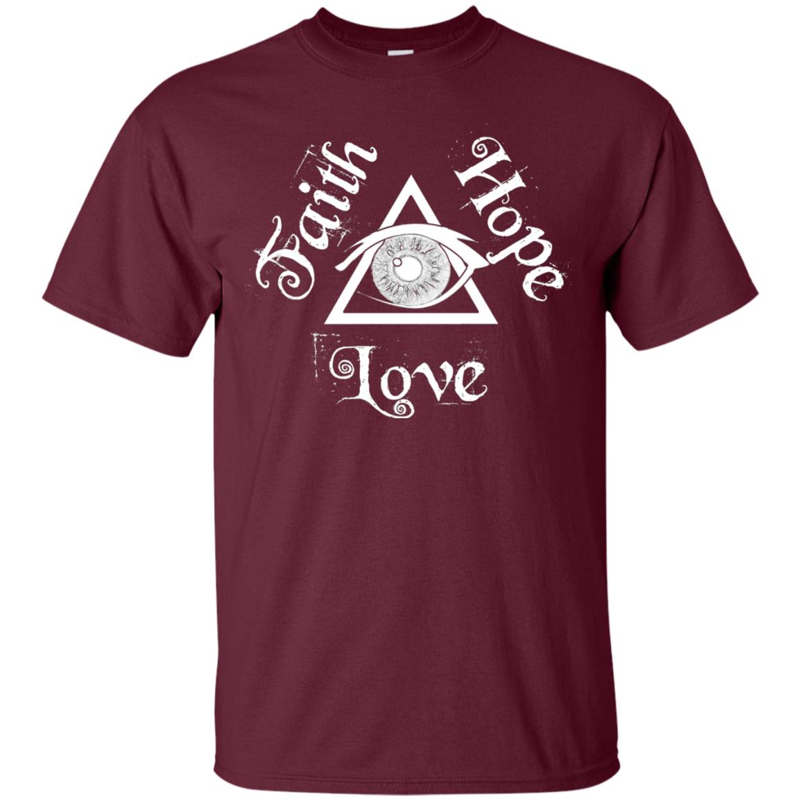 Faith Hope Love Eye Of Providence Esoteric Shirt Maroon
