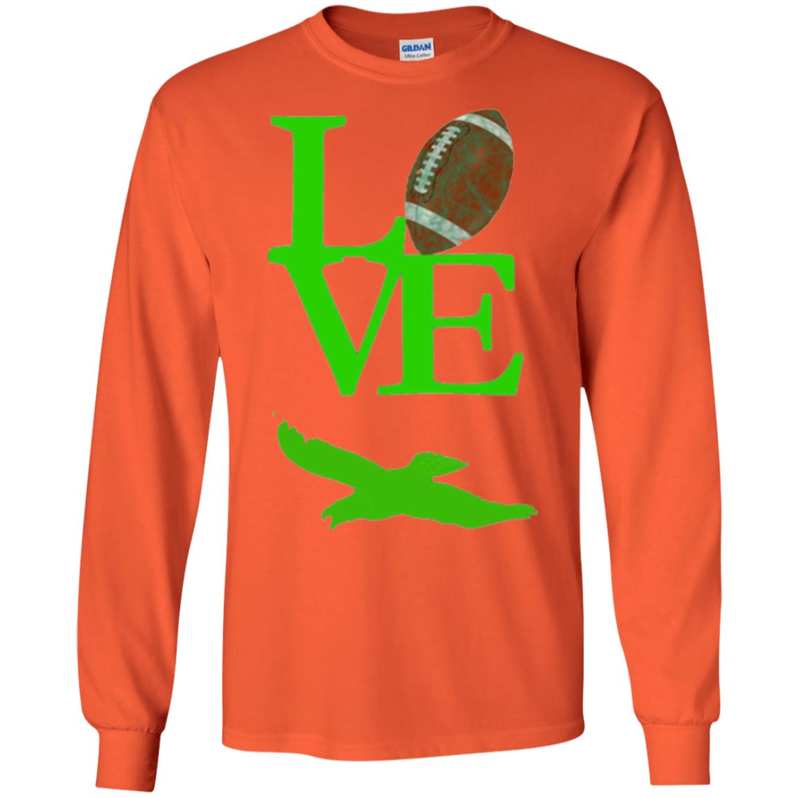 Football Lover T-shirt Love Football Flying Bird T-shirt Orange