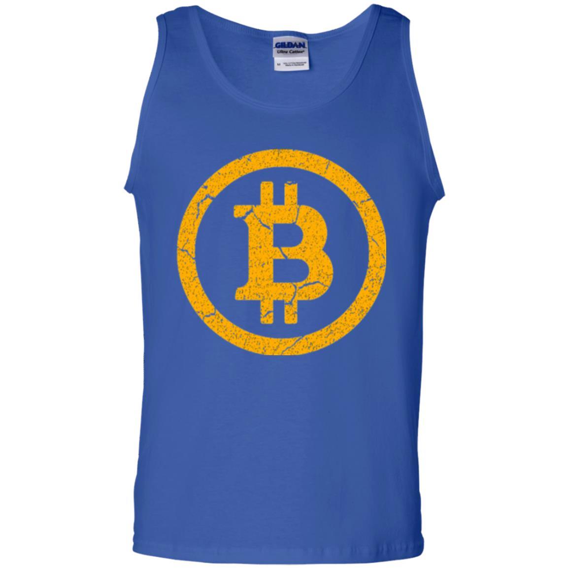 Bitcoin T-shirt Vintage Worn Distressed Look Design Royal