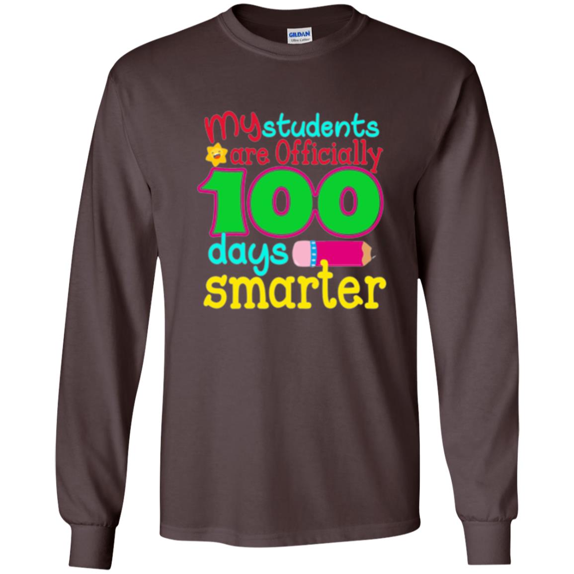 Teacher T-shirt My Students Are Officially 100 Days Smarter Dark Chocolate