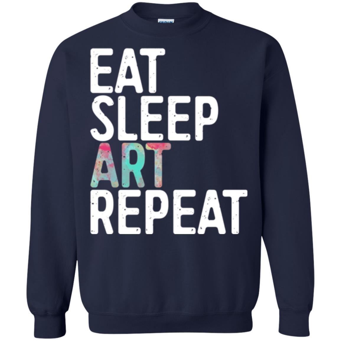 Art Lover T-shirt Eat Sleep Art Repeat Navy